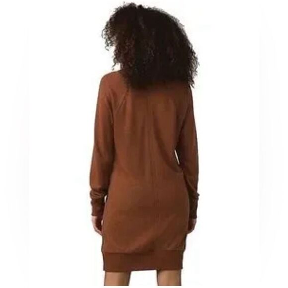 PrAna Cozy Up Terry Dress Raux Heather Lace-up V-Neck Lounge NWT. XS - Picture 10 of 10